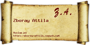 Zboray Attila névjegykártya